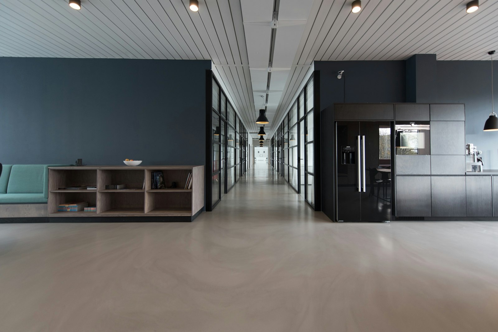 Interior of a modern small commercial building